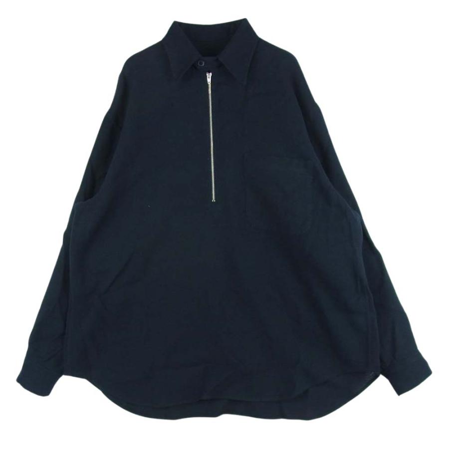 COMOLI コモリ 23SS X01-02006 カシミヤ 和紙 ハーフジップ 長袖 