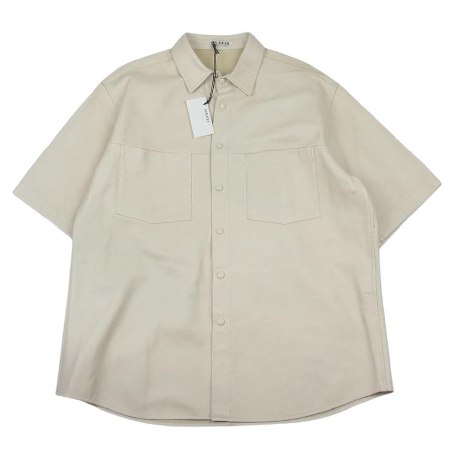 AURALEE オーラリー 20SS A20SS01RL LEATHER SHIRTS ヨークレザー 半袖 