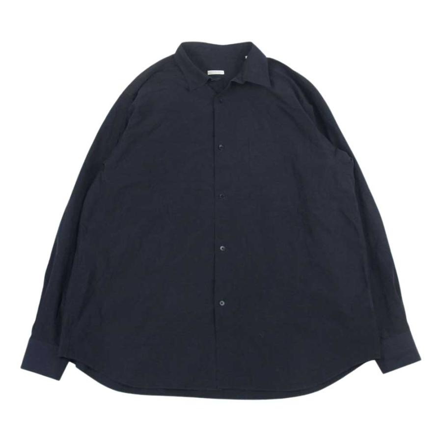 COMOLI コモリ 23SS X01-02001 長袖 コモリシャツ ネイビー系 2【中古 