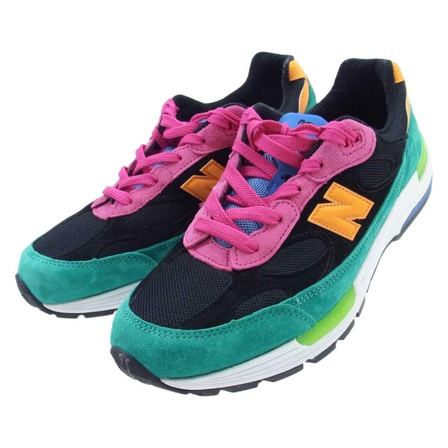 NEW BALANCE ニューバランス M992RE スニーカー ランニングシューズ マルチカラー系 ブラック系 ピンク 28.5cm【中古】｜brand-life｜02