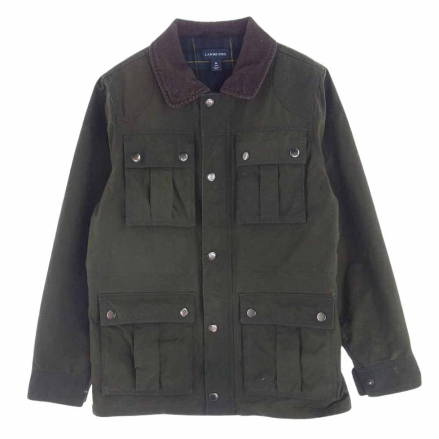 ランズエンド LANDS END 襟コーデュロイ オイルドジャケット 