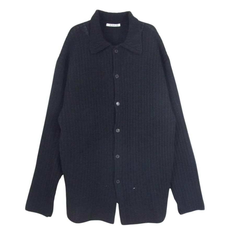 AURALEE オーラリー A23SC01HA BRUSHED COTTON WOOL RIB KNIT SHIRT 