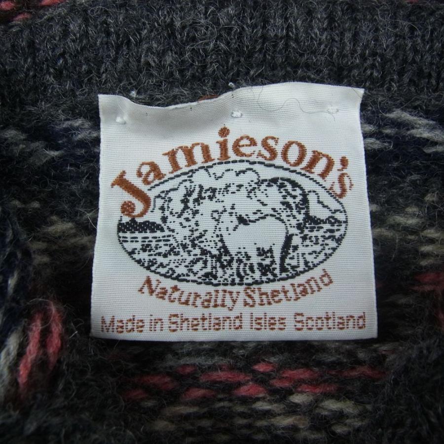 ジャミーソンズ JAMIESON'S スコットランド製 フェアアイル ウールニット パーカー  グレー系【中古】｜brand-life｜04