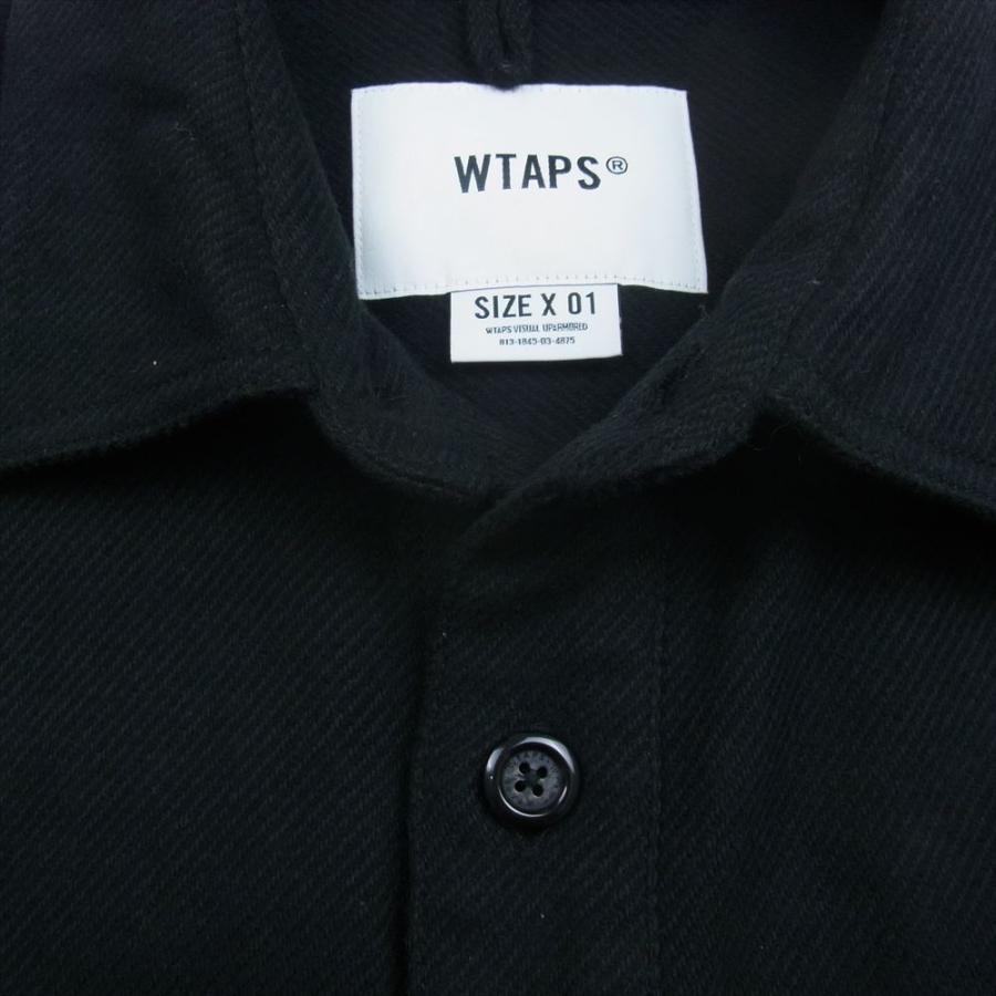 WTAPS ダブルタップス 23AW 232TQDT-SHM03 DECK 02 LS COTTON.TWILL コットンツイル ワークシャツ ジャケット ブラック系 01【中古】｜brand-life｜03