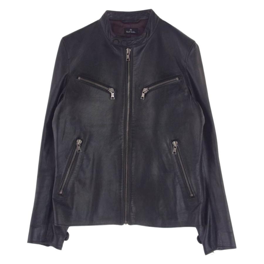 ポールスミス【3House着用】シングルライダースジャケットブラックL 美品