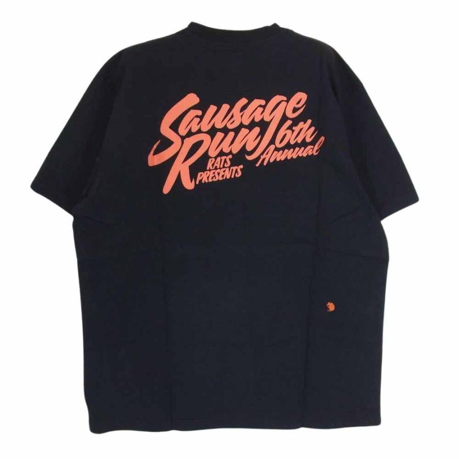 RATS ラッツ 18SS SPT-0801 SAUSAGE RUN 6th FUSTY WORKS T-SHIRT 半袖Tシャツ ブラック系 M【新古品】【未使用】【中古】｜brand-life｜02