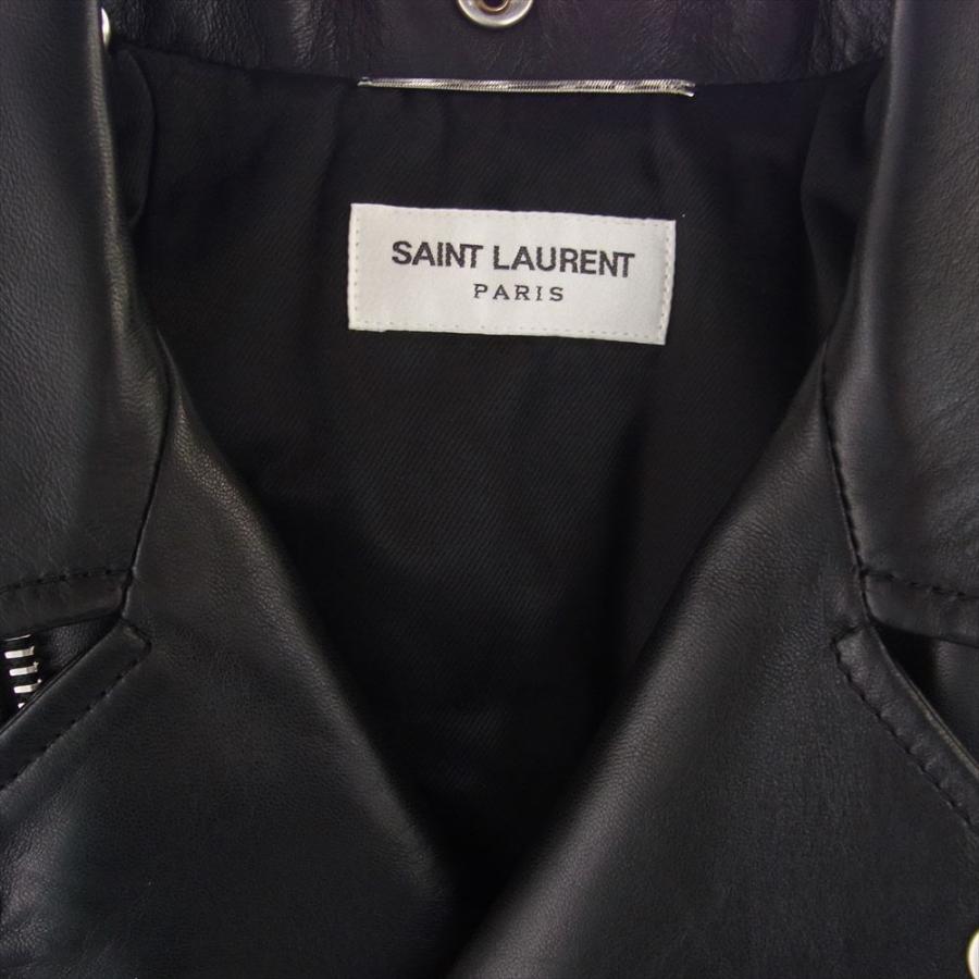 SAINT LAURENT サンローラン 484284 Y5YA2 L01 クラシック モーター サイクル レザー ライダース ジャケット 44【極上美品】【中古】｜brand-life｜03