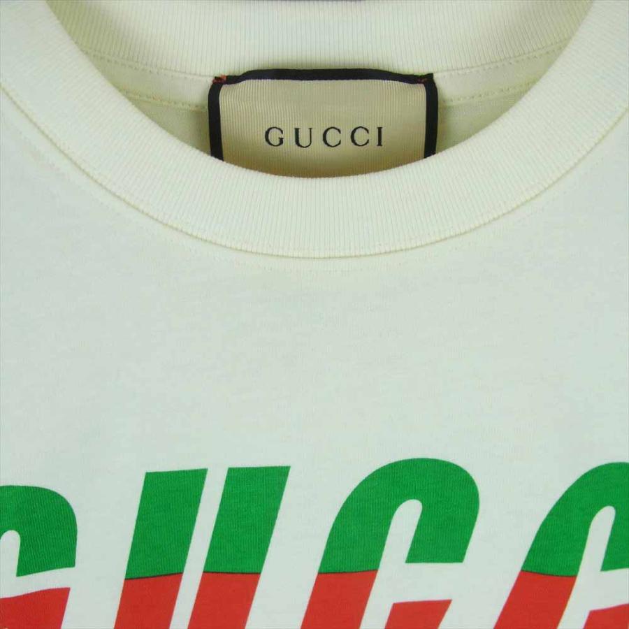 GUCCI グッチ 19SS Blade Print Tee ブレードプリント ロゴ 半袖 Tシャツ オフホワイト系 クリーム色系 XS【美品】【中古】｜brand-life｜03