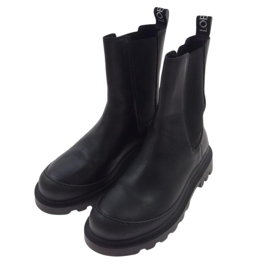 LOEWE ロエベ 592209 チェルシー ブーツ ブラック系 41【中古 