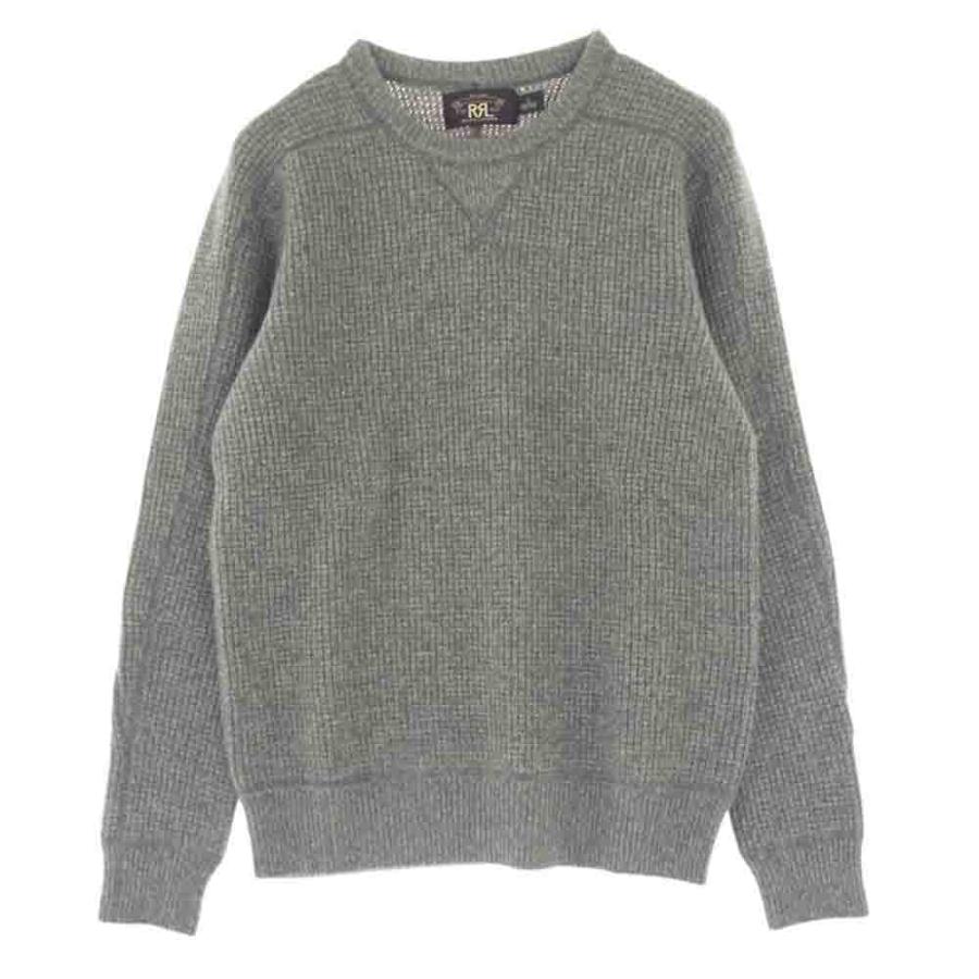 RRL ダブルアールエル カシミヤ100％ 黒タグ 前V ローゲージ ワッフル 