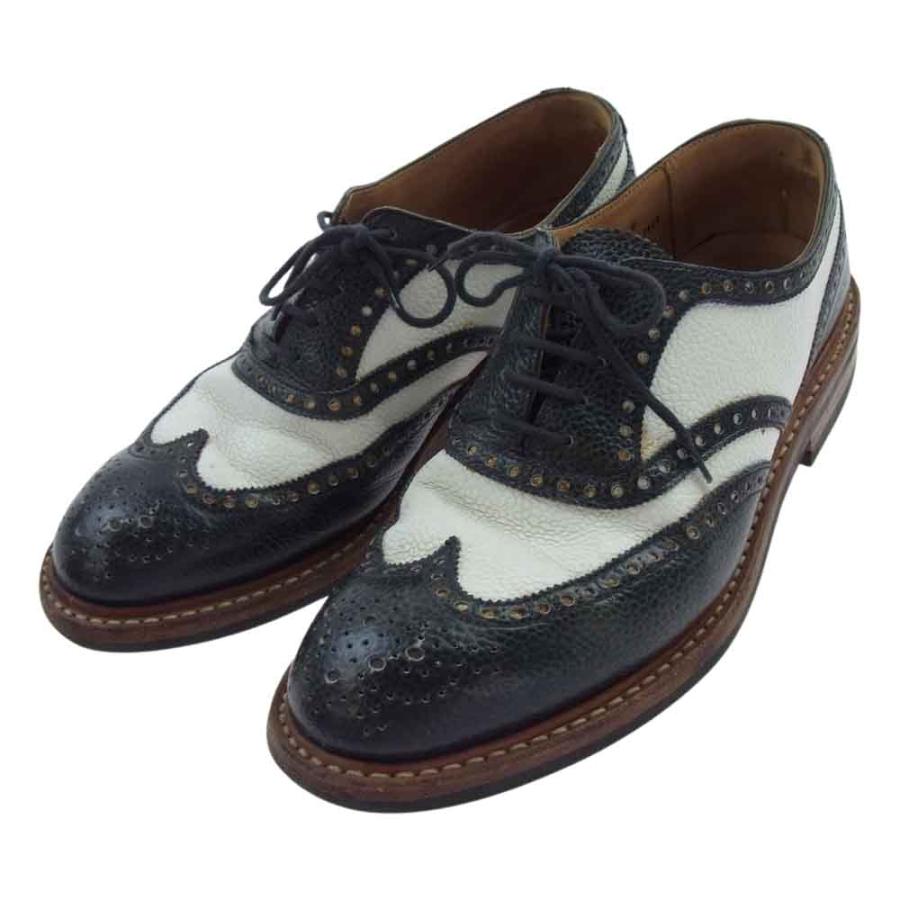 CROCKETT&JONES クロケットアンドジョーンズ ドレスシューズ 8048 GERRARD 6 ジェラード フルブローグ グレインレザー ウィングチップ レザー シューズ ホワイト系 ブラック系 6【中古】 CROCKETT&JONES クロケットアンドジョーンズ 8048 GERRARD 6