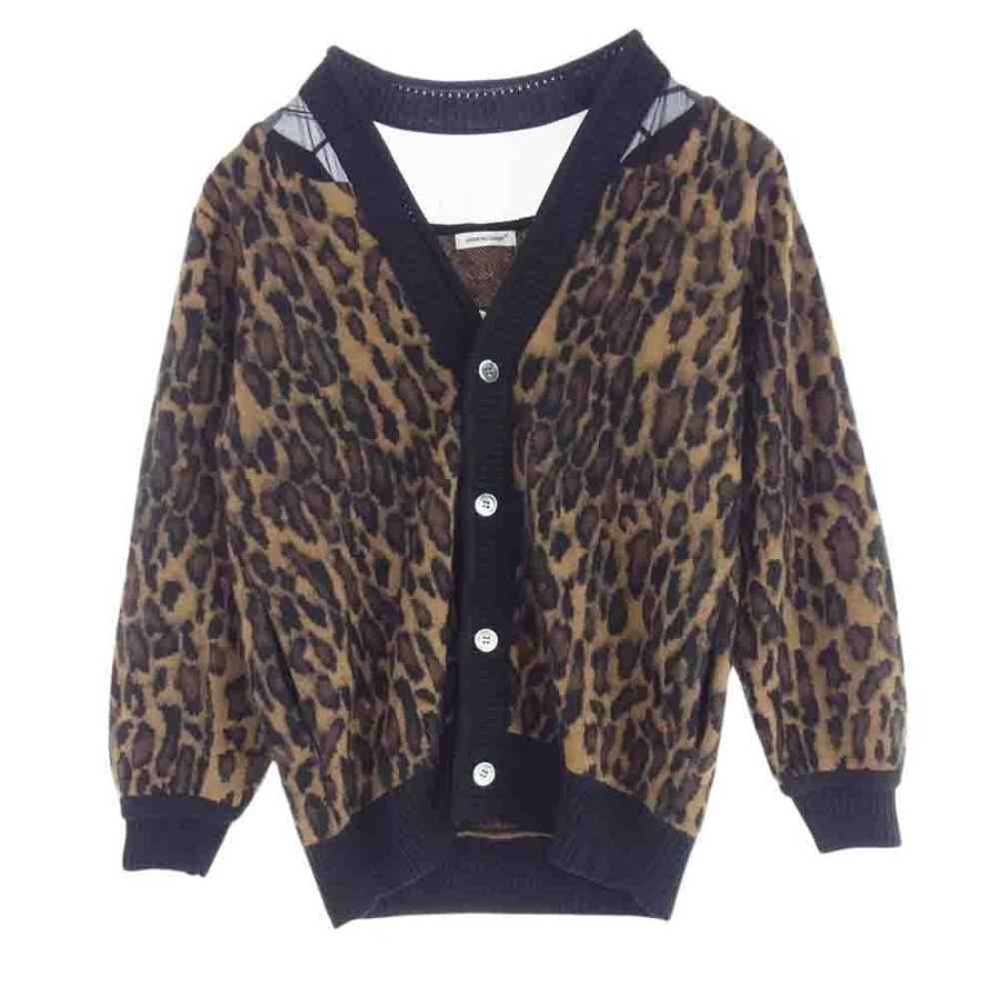 UNDERCOVER アンダーカバー 23AW UP2C1905 ウール モヘア レオパ―ド ニット カーディガン ブラック系 ブラウン系 1【中古】 UNDERCOVER（アンダーカバー） 23AW UP2C1905 ウール モヘア レオパ―ド