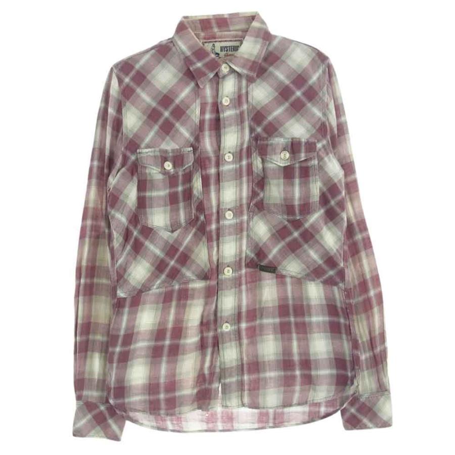 HYSTERIC GLAMOUR ヒステリックグラマー 0213AH02 リネン混 チェック 