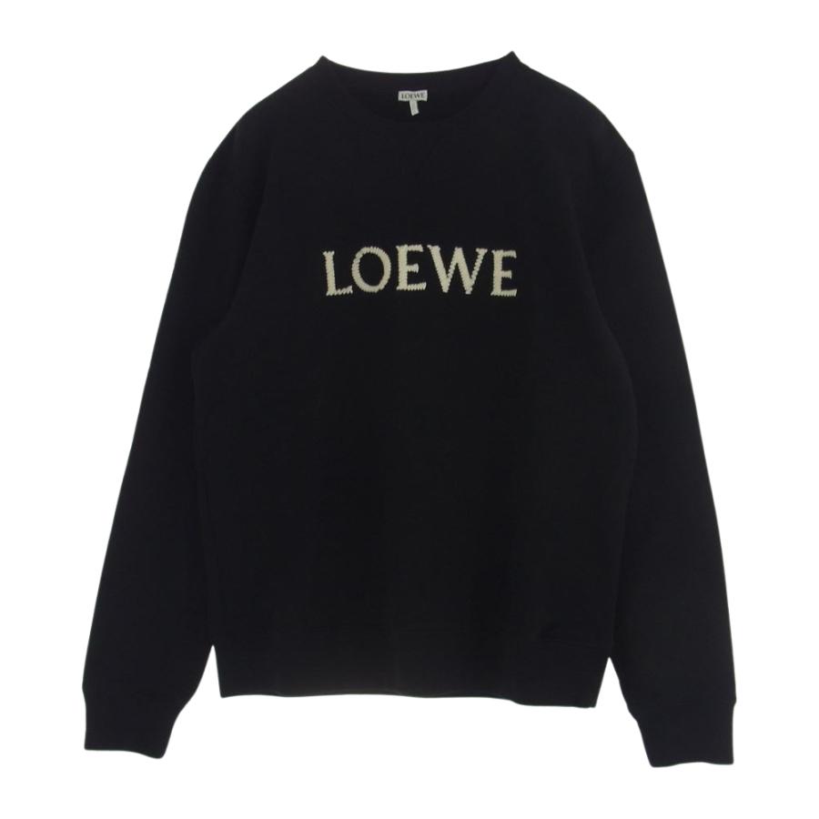 新品！LOEWE ブラック ロゴ刺繍 トレーナー