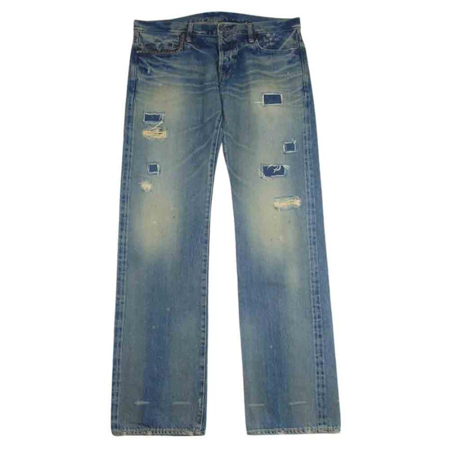 hysterics ヒステリックス ハードクラッシュ デニム y2k グランジ ① 未使用☆ヒステリックグラマー☆スタッズデニム ☆ ヒス クラッシュ