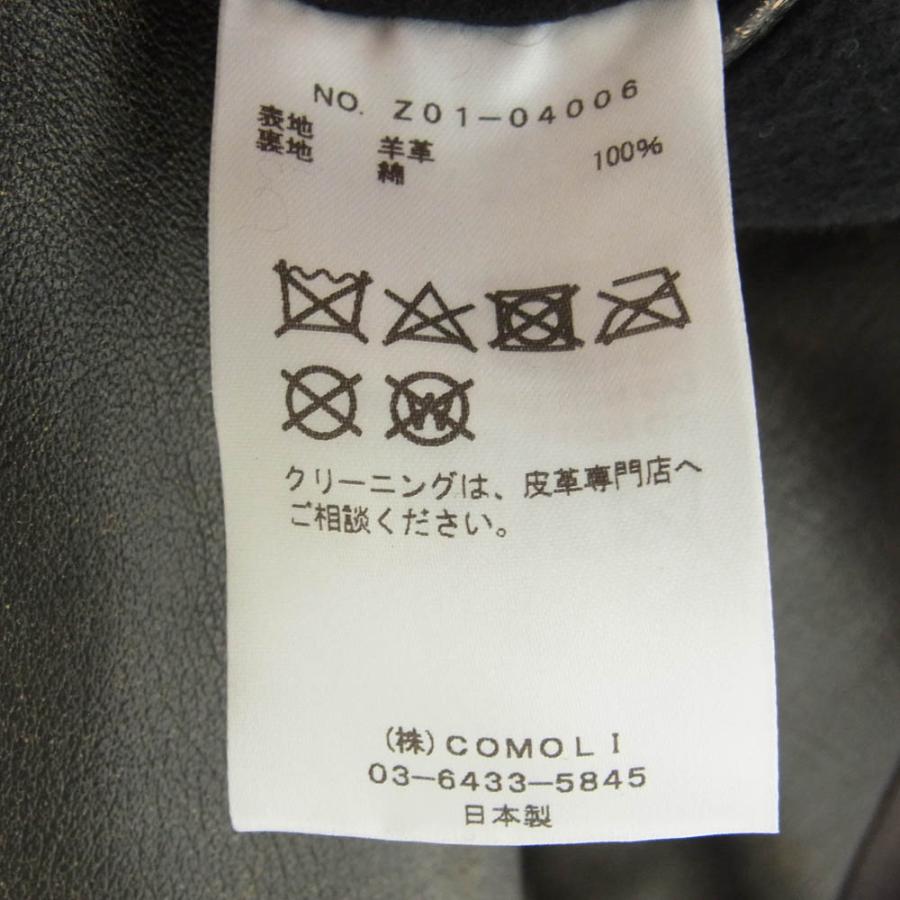 COMOLI コモリ 24SS Z01-04006 レザー ジップ ブルゾン 3【中古 COMOLI コモリ 24SS Z01-04006 レザー ジップ ブルゾン 3【中古