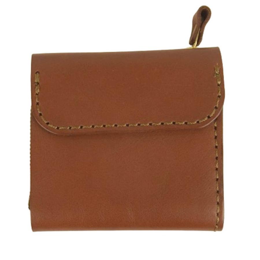 HERZ（ヘルツ） ライトウォレット 2つ折り ラウンド ミニ財布 ブラウン