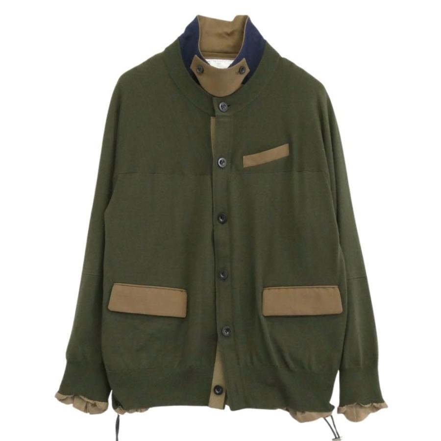 sacai（サカイ） 22-02806M Knit Jacket 異素材切替 ドッキング