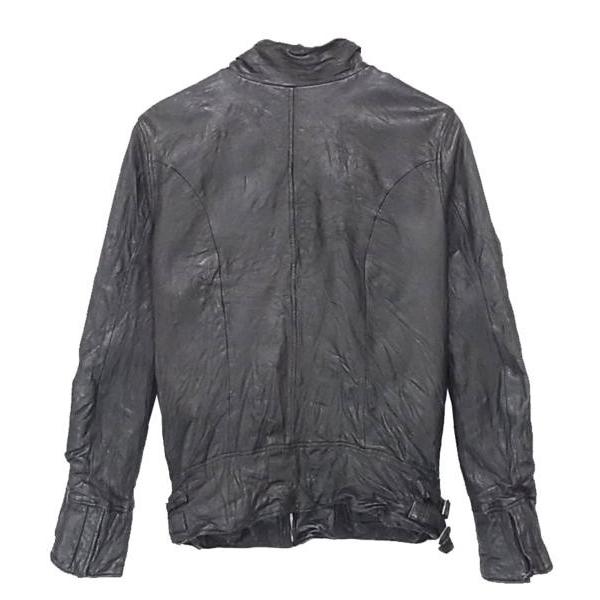 中古 美品 androgynousアンドロジナス×IZREELレザージャケットS 