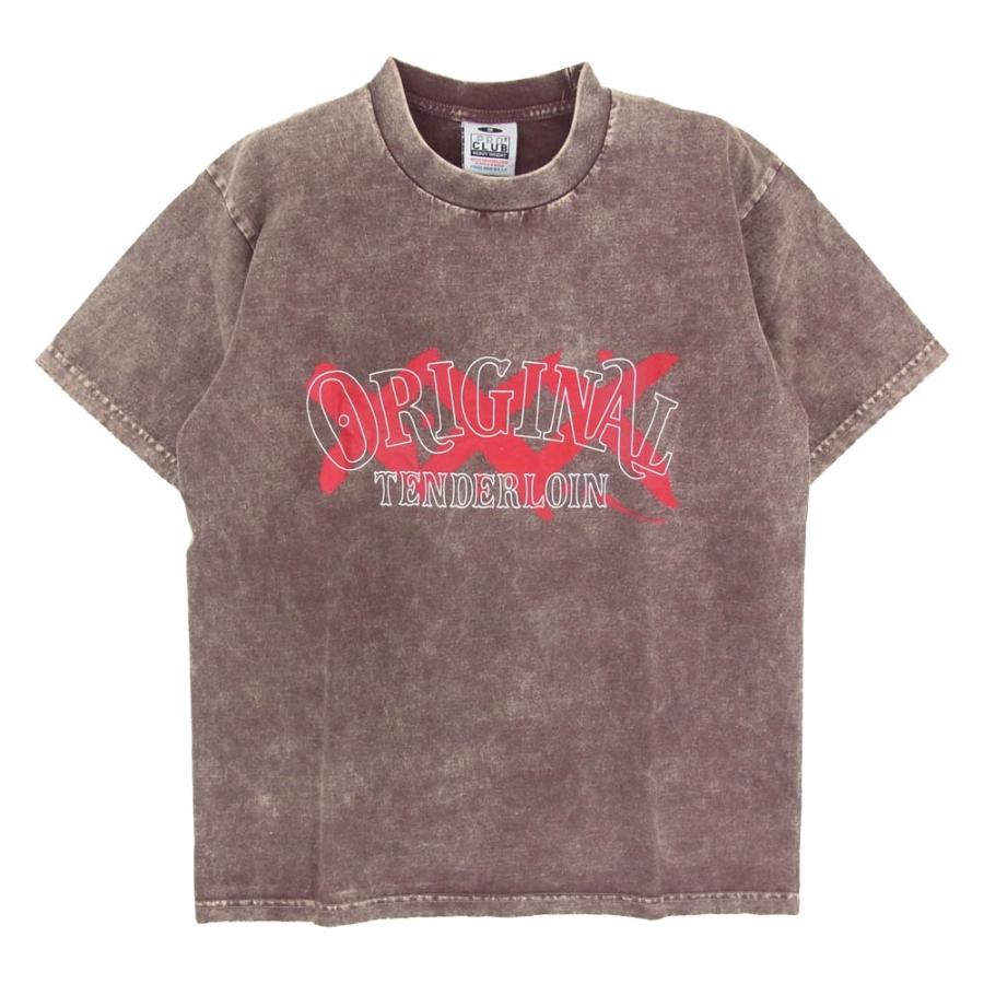 TENDERLOIN（テンダーロイン） TEE ACID WASH XXX ロゴ プリント