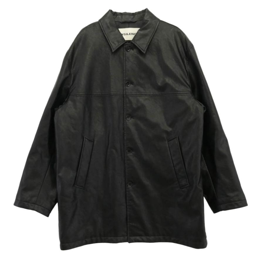 インサイレンス INSILENCE Faux Leather Car Coat フェイクレザー カーコート ブラック系 L【中古】 インサイレンス INSILENCE Faux Leather Car Coat フェイクレザー カー