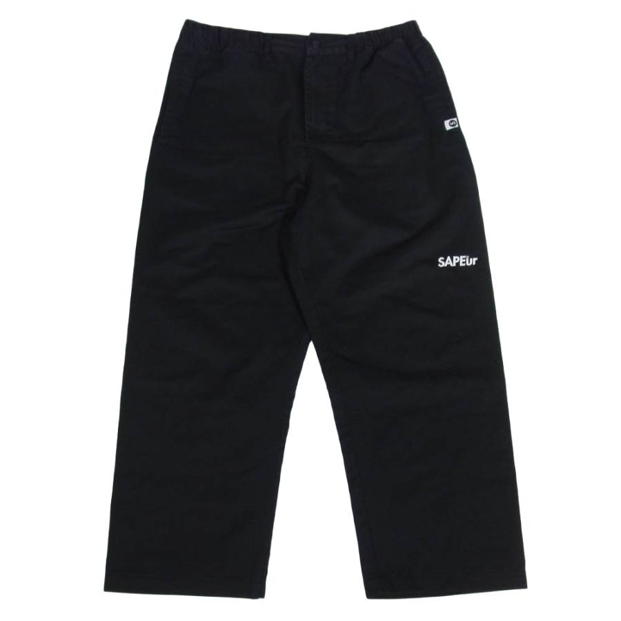 SAPEUR ブラック スケートパンツXL SAPEUR サプール ロゴ スケートイージー パンツ ブラック系 XXL【中古