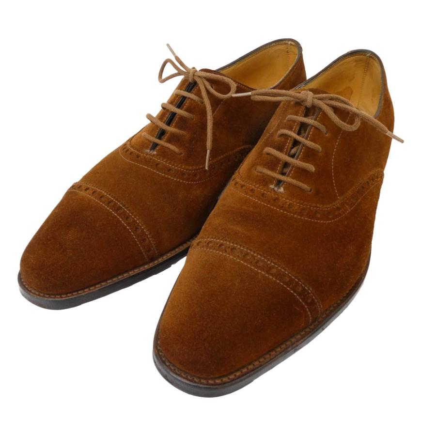 John Lobb ジョンロブ AVON エイボン パンチドキャップトゥ スエード ビジネス シューズ ブラウン系 7.5【中古】 JOHN LOBB（ジョンロブ） AVON エイボン パンチドキャップトゥ