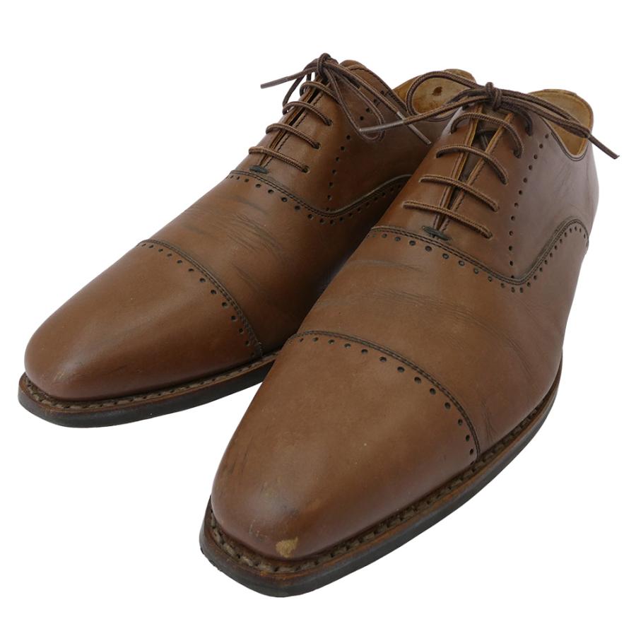 【美品】スコッチグレイン ベルオム 756 セミブローグ ブラウン 内羽根 スコッチグレイン（SCOTCH GRAIN） 756 ベルオム ストレートチップ