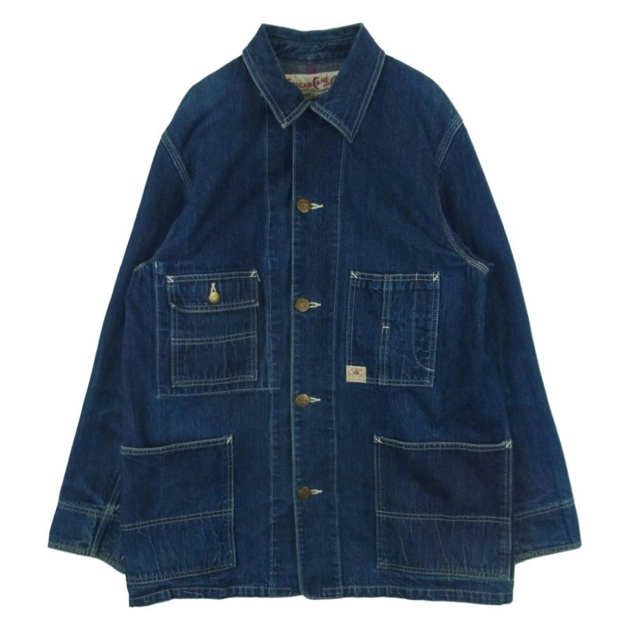 SUGAR CANE シュガーケーン SC11335 デニム カバーオール ジャケット インディゴブルー系 40【中古】 SUGAR CANE シュガーケーン SC11335 デニム カバーオール ジャケット