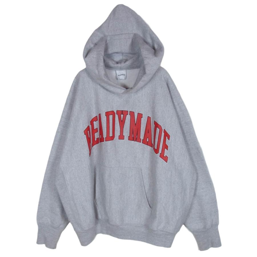READY MADE レディメイド 24AW RE-CO-GY-00-00-286 HOODIE ARCH LOGO アーチロゴプリント プルオーバーパーカー フーディー グレー系 XL【中古】 READY MADE レディメイド 24AW RE-CO-GY-00-00-286 HOODIE ARCH LOGO