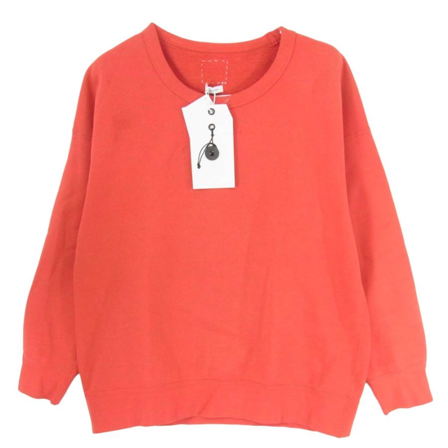 VISVIM ビズビム 17AW 0117205010017 JUMBO CREWNECK L/S VEGGIE DYE ジャンボ クルーネック スウェット 長袖 レッド系 2【美品】【中古】 VISVIM ビズビム 17AW 0117205010017 JUMBO CREWNECK L/S VEGGIE DYE