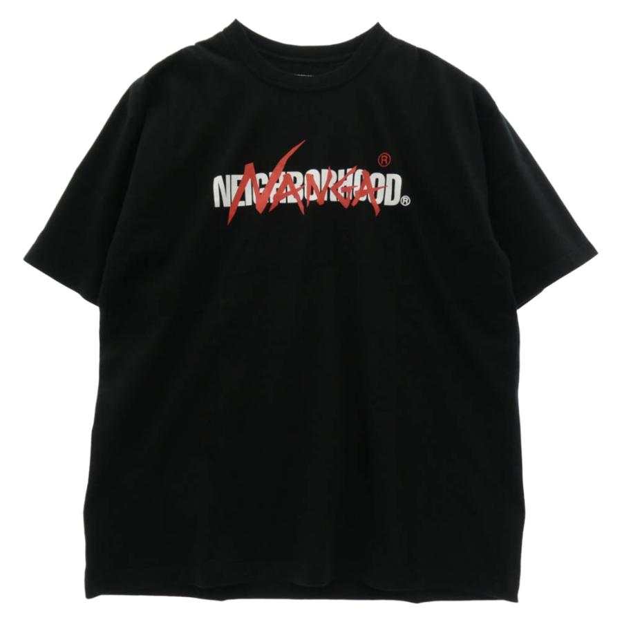 NEIGHBORHOOD ネイバーフッド 24AW 242PCNNN-ST01 × NANGA NHXNANGA.TEE SS ショートスリーブ Tシャツ ブラック系 XL【極上美品】【中古】 NEIGHBORHOOD（ネイバーフッド） 24AW 242PCNNN-ST01 × NANGA NHXNANGA