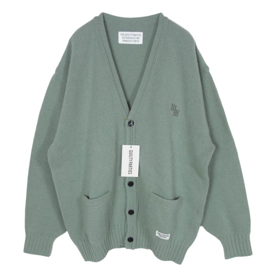 WACKO MARIA ワコマリア 22AW 22FW-WMK-KN04 Classic Knit Cardigan クラシック ウール ニット カーディガン MINT M【極上美品】【中古】 WACKO MARIA（ワコマリア） 22AW 22FW-WMK-KN04 Classic Knit Cardigan