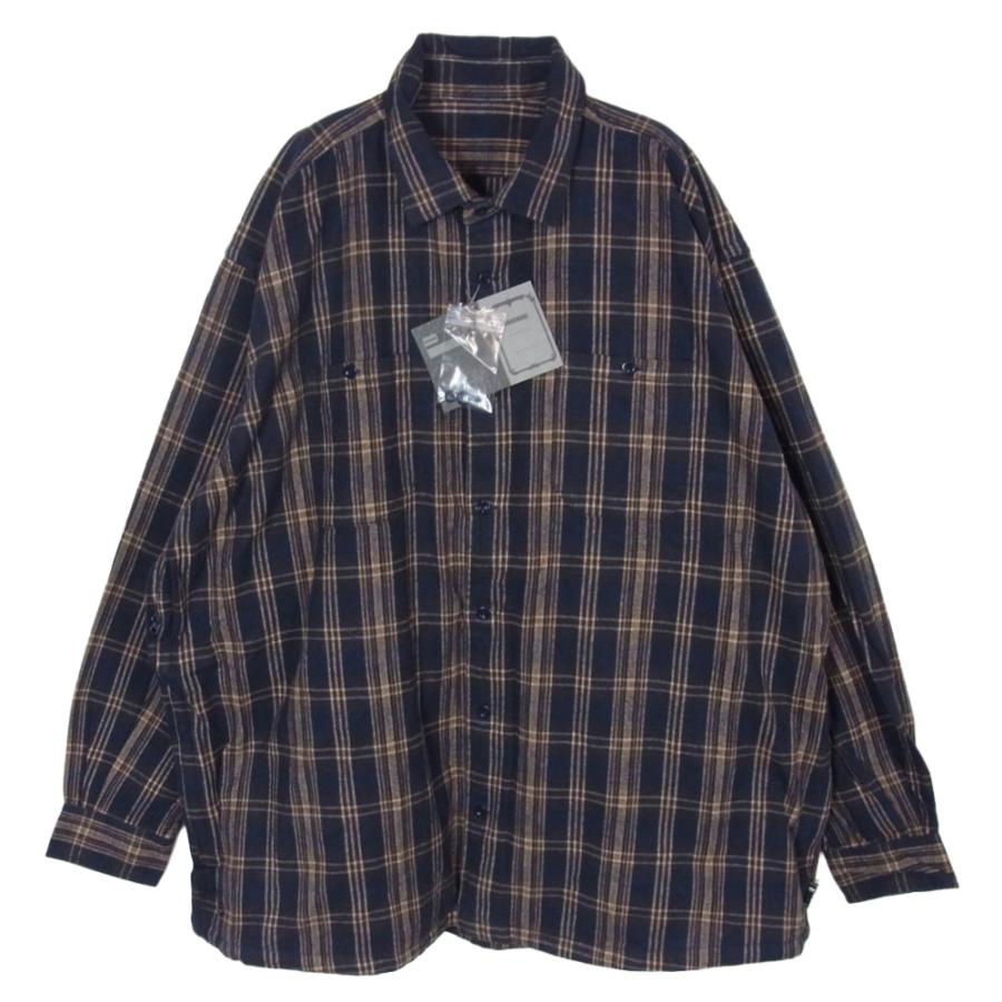 ブローシュア BROCHURE 222-10 WORKNEL SHIRTS チェック 長袖 ワークネルシャツ フランネルシャツ ネイビー系 L【新古品】【未使用】【中古】 ブローシュア BROCHURE 222-10 WORKNEL SHIRTS チェック 長袖 ワーク