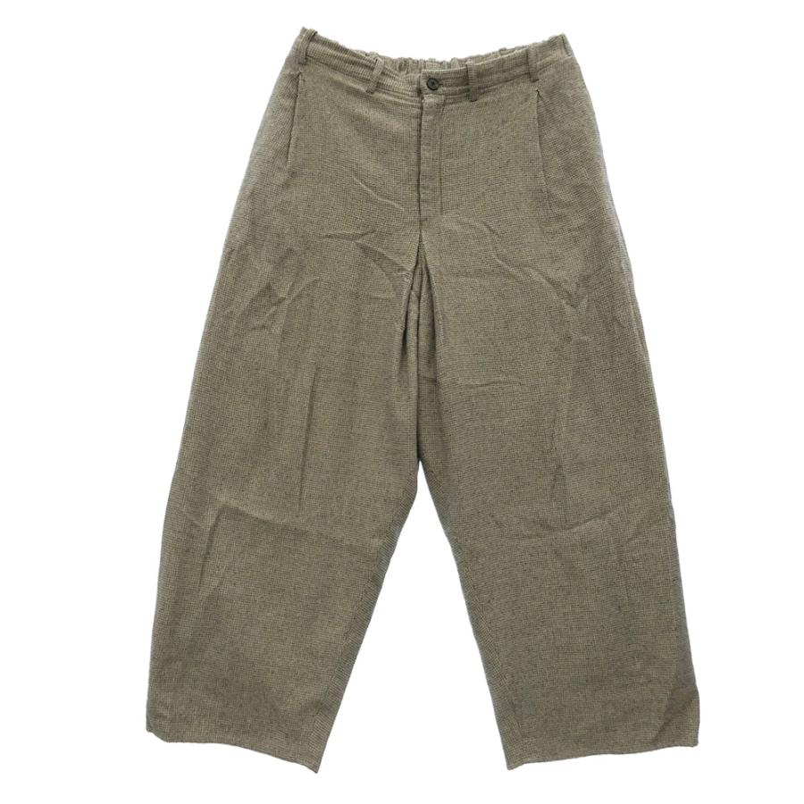 ノノット nonnotte 24AW N-24A-024 Draping Crotch Box Pleats Trousers 千鳥格子 ドレーピング クロッチ ボックス プリーツ トラウザーズ パンツ グレー系 5【中古】 ノノット nonnotte 24AW N-24A-024 Draping Crotch Box Pleats