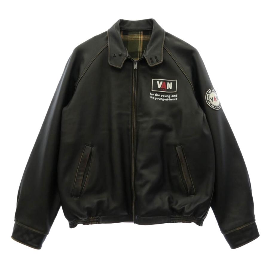 【1/3まで値引中！】【試着のみ美品】【ラムレザージャケット】【Lサイズ】 ヴァンヂャケット VAN JAC JK-13901 オールレザー スウィングトップ