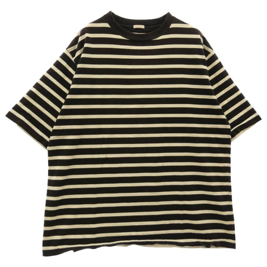 COMOLI コモリ K01-05003 クルーネック ボーダー 半袖 Tシャツ