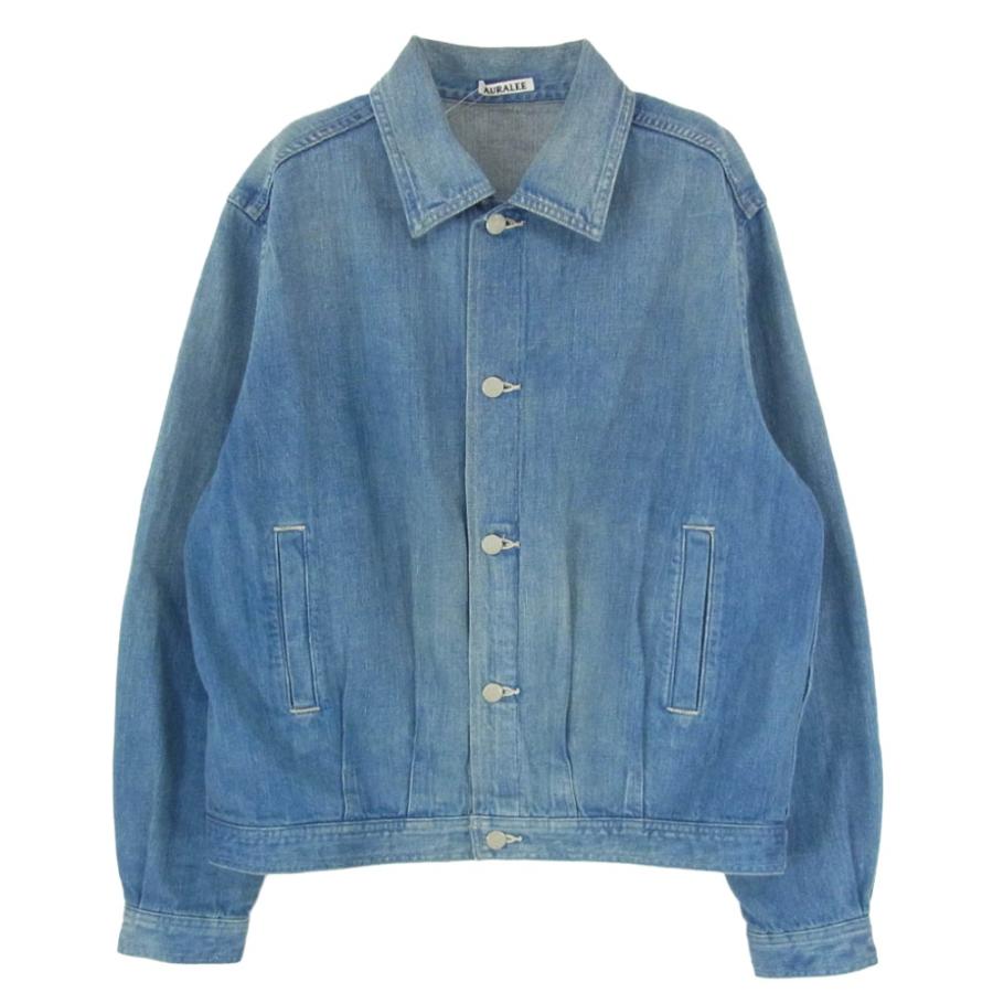 AURALEE オーラリー 25SS A25SB01DE SELVEDGE FADED LIGHT DENIM BLOUSON セルビッジ デニム ジャケット ブルゾン インディゴブルー系 4【中古】 AURALEE オーラリー 25SS A25SB01DE SELVEDGE FADED LIGHT DENIM