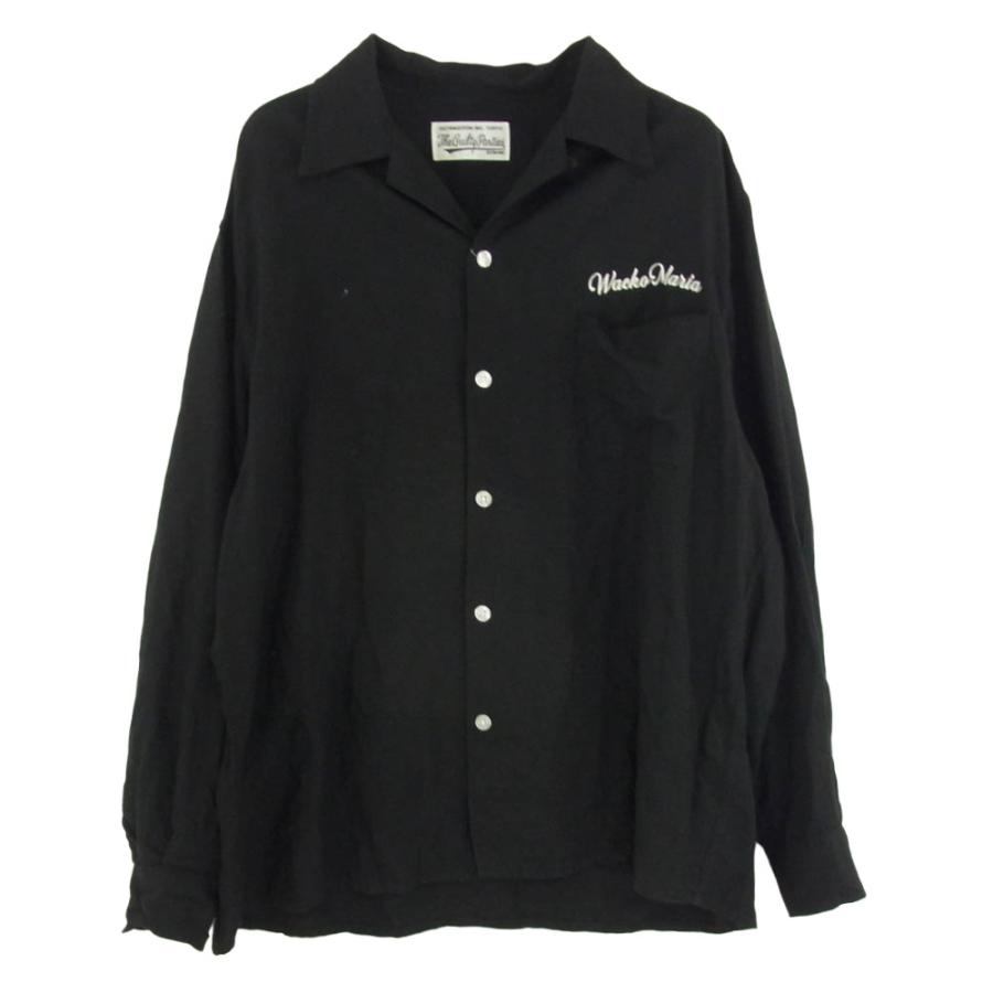WACKO MARIA（ワコマリア） OPEN COLLAR SHIRT L/S ロゴ オープン