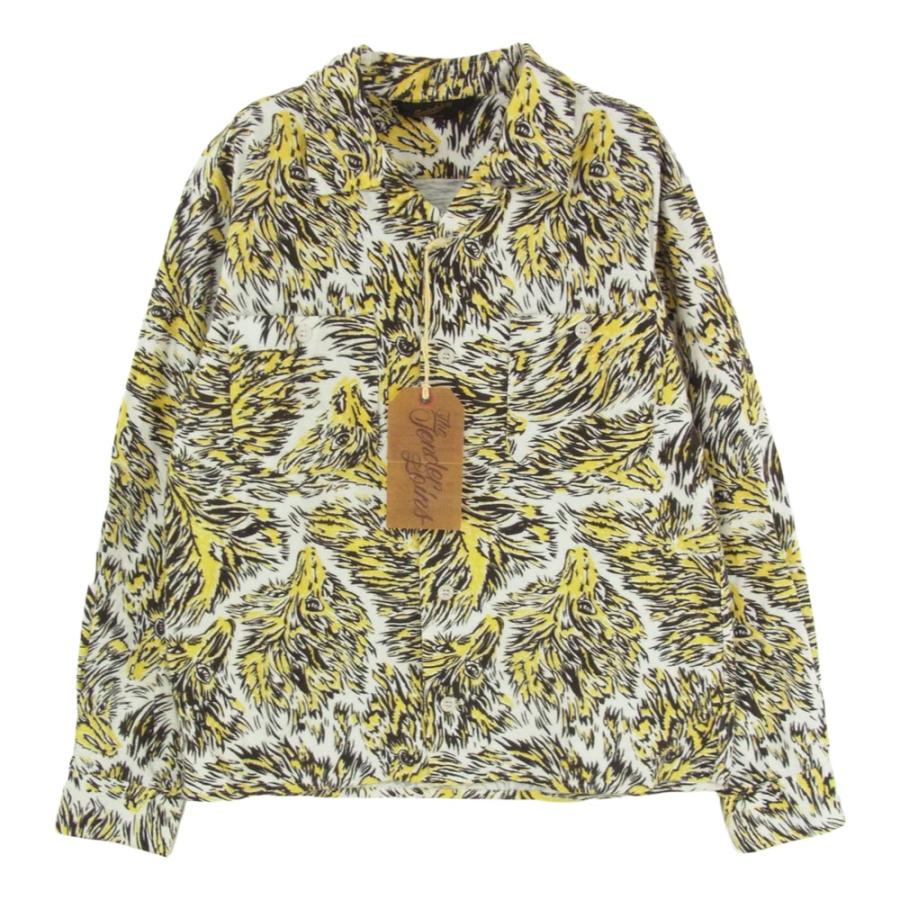 TENDERLOIN テンダーロイン T-PRINT FLANNEL SHT WOLF オープンカラー ウルフ柄  フランネル シャツ 長袖 イエロー系 XS【中古】 TENDERLOIN（テンダーロイン） T-PRINT FLANNEL SHT WOLF オープン
