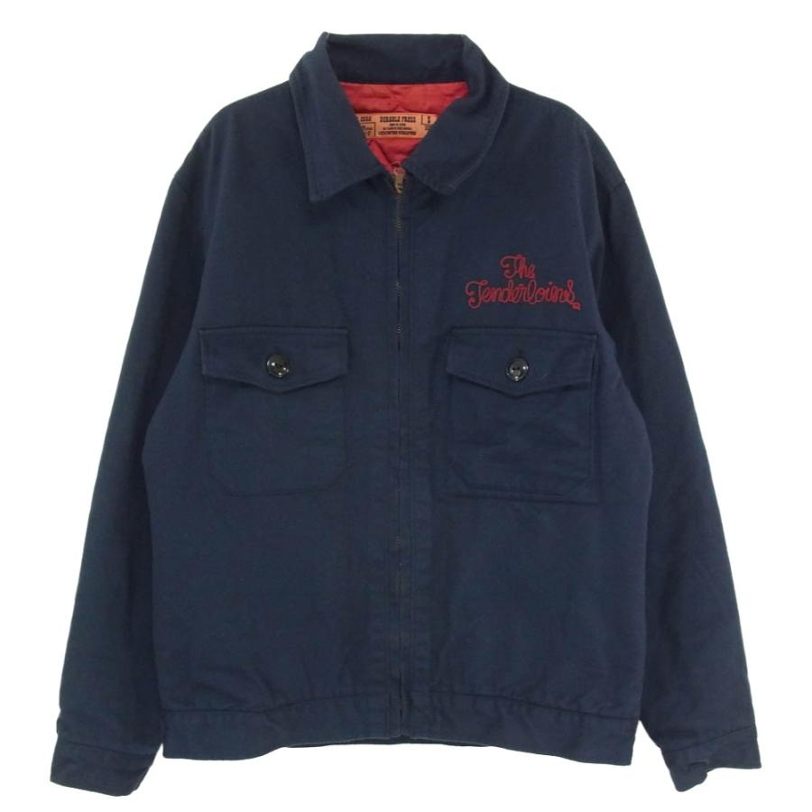 TENDERLOIN テンダーロイン T-WORK JKT 刺? ツイル ワーク ジャケット ネイビー系 S【中古】 TENDERLOIN（テンダーロイン） T-WORK JKT 刺繍 ツイル ワーク