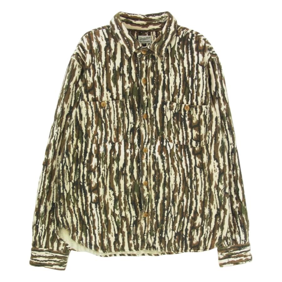 TENDERLOIN テンダーロイン T-HEAVY FLANNEL SHT PRINT CAMO ヘビネル カモフラージュ柄 長袖 シャツ カーキ系 S【中古】 TENDERLOIN（テンダーロイン） T-HEAVY FLANNEL SHT PRINT CAMO