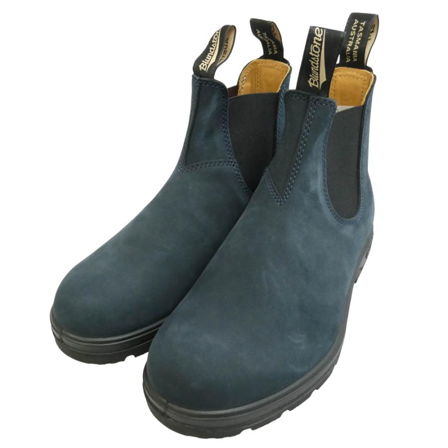 ブランドストーン BLUNDSTONE 1940 Leather Chelsea Lug Boots スエード レザー サイドゴア チェルシー ショート ブーツ ダークネイビー系 UK6【美品】【中古】 BLUNDSTONE 1940 Leather Chelsea Lug Boots スエード レザー