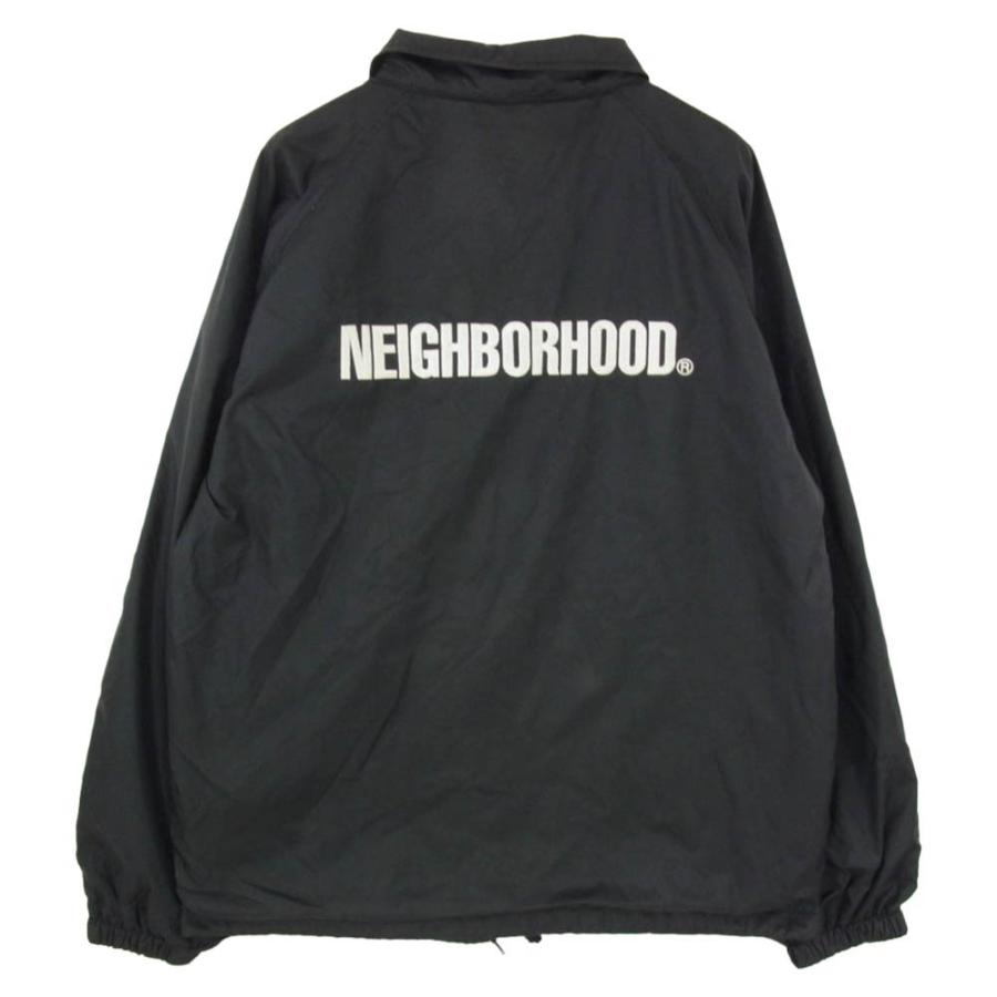 NEIGHBORHOOD ネイバーフッド 20AW 202TSNH-JKM01 BROOKS N-JKT ロゴプリント ナイロン コーチ ジャケット ブラック系 L 중고