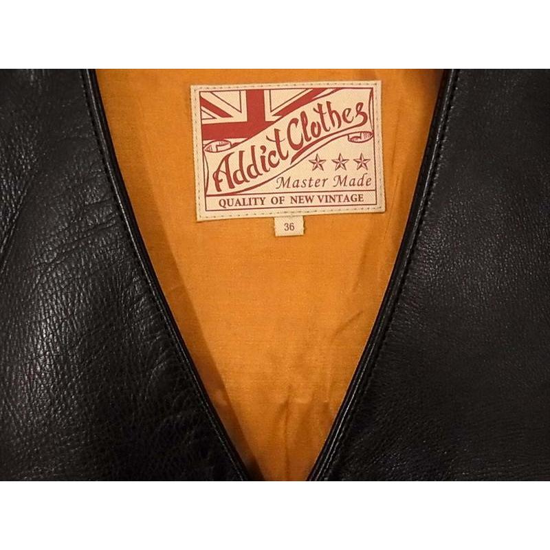 ADDICT CLOTHES アディクトクローズ ホースハイド レザー ベスト ジレ ブラック系 36 【中古】 ADDICT CLOTHES アディクトクローズ ホースハイド レザー ベスト ジレ ブラック系 36 【中古】