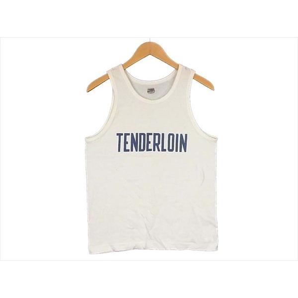 TENDERLOIN テンダーロイン T-TANK 染み込みプリント タンクトップ ホワイト系 S 【中古