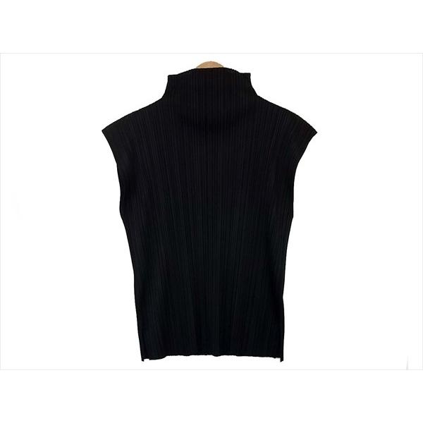 PLEATS PLEASE BASICS ハイネックノースリーブ黒