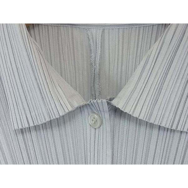 PLEATS PLEASE プリーツ長袖シャツ グレー系