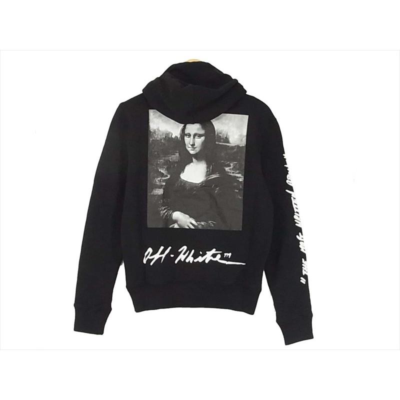 Off-White モナリザグラフィックプルオーバーパーカー ブラック - トップス