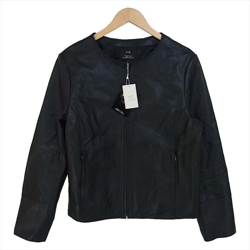 23区 JK WW LA 0307 羊革 ラムレザー ノーカラー レディース 